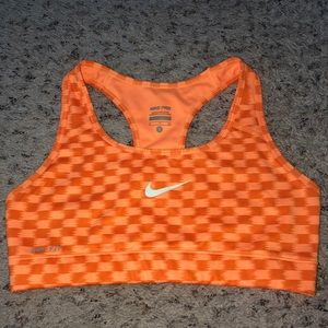 orange nike sports bra